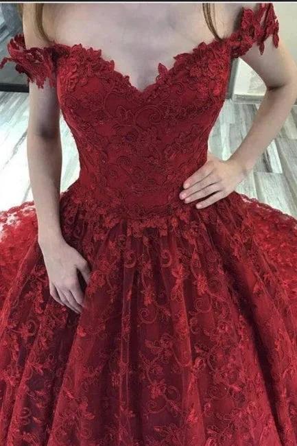 Bungudry Off-the-shoulder A-Line Wedding Dresses With Lace (ZD14606)