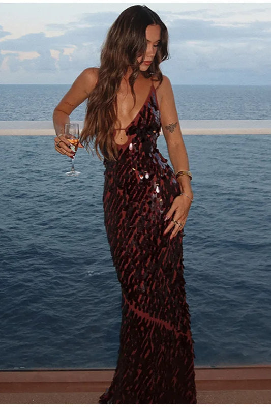 Urban Sequin Hollow Out Dress for Modern Fashion Wear Boutique Fashion Style