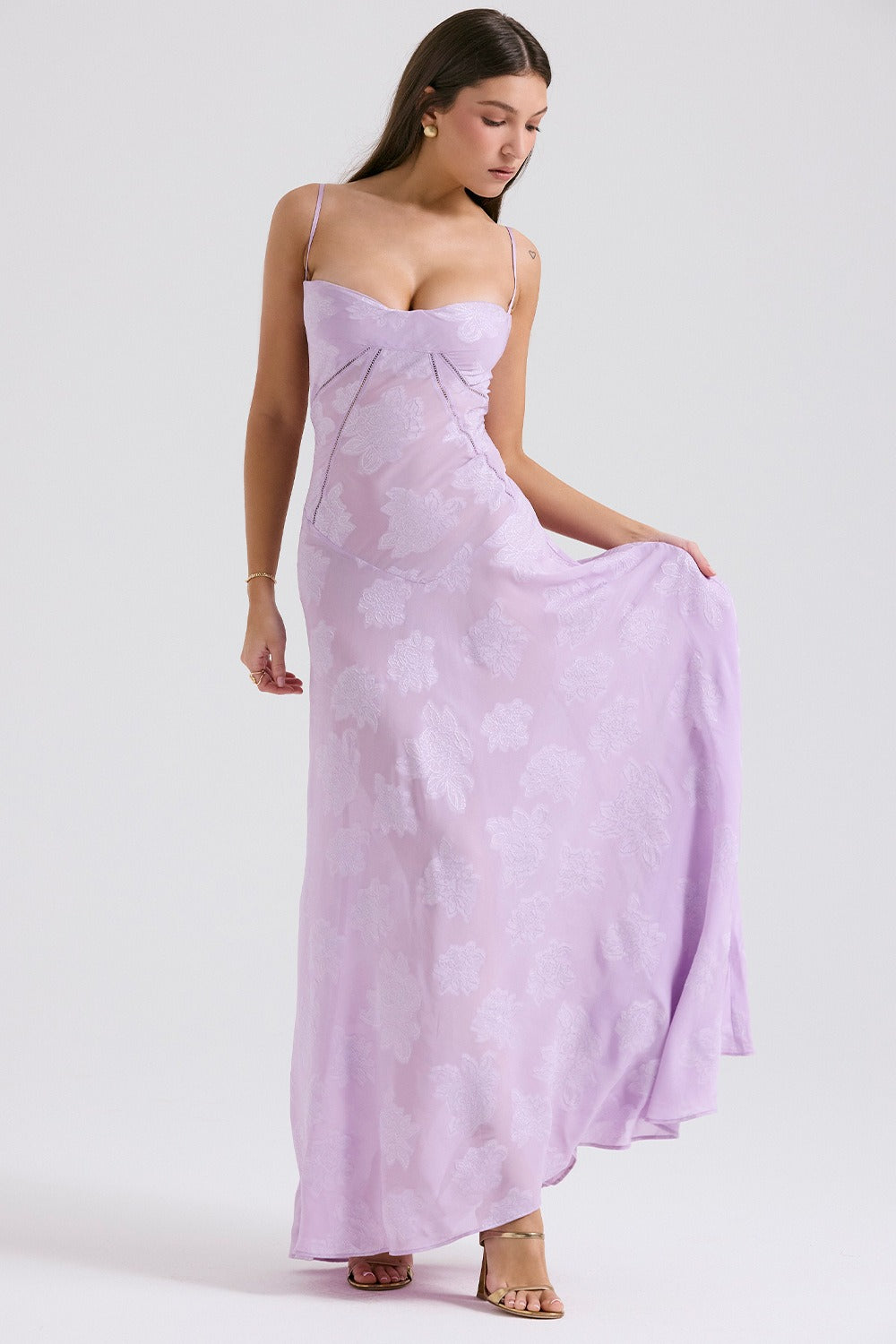 Lace Tie-Strap Romantic Maxi Dress - View 5 | VelvetHem