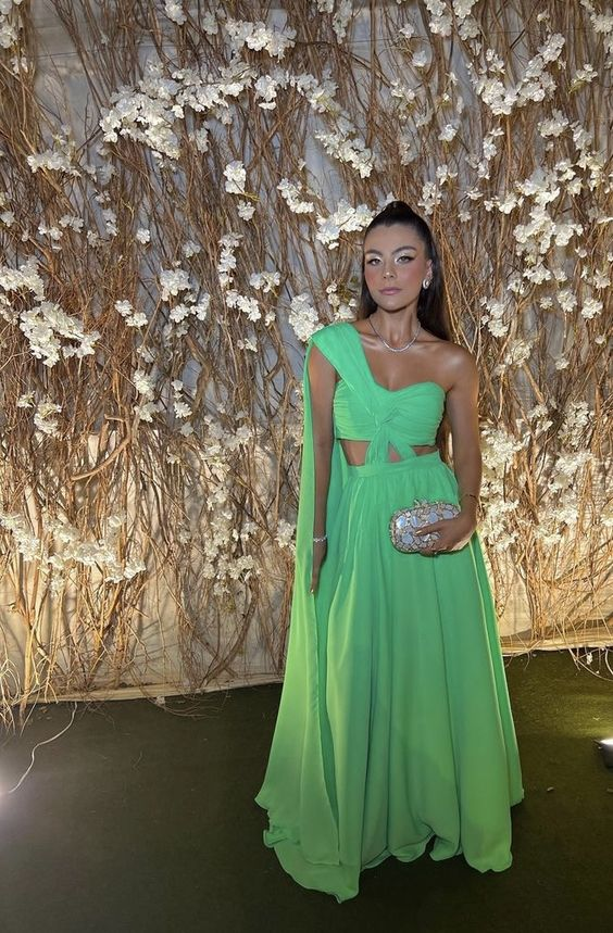 Sexy Strapless Green Chiffon Prom Dress Long Party Evening Gown