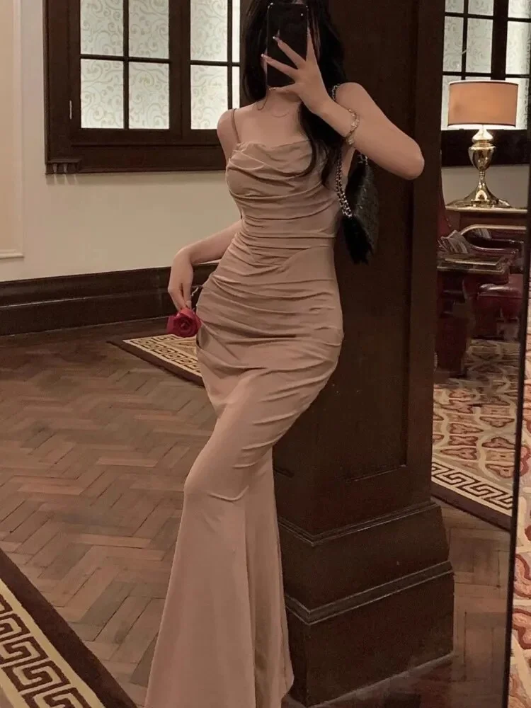 Elegant Sexy Bodycon Mermaid Dress Fashion Straps Evening Party Dress - VelvetHem