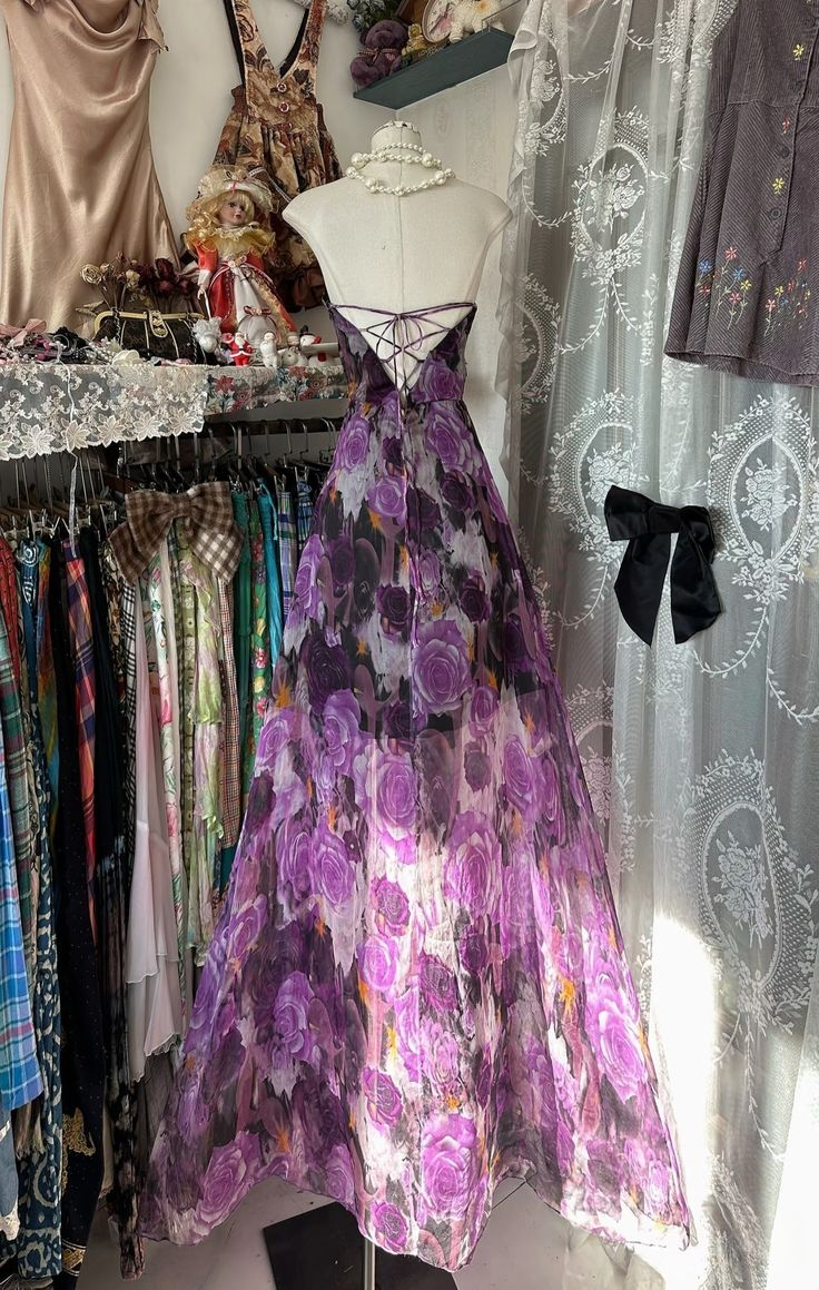 A Line Sleeveless Long Floral Chiffon Evening Dress Prom Dresses