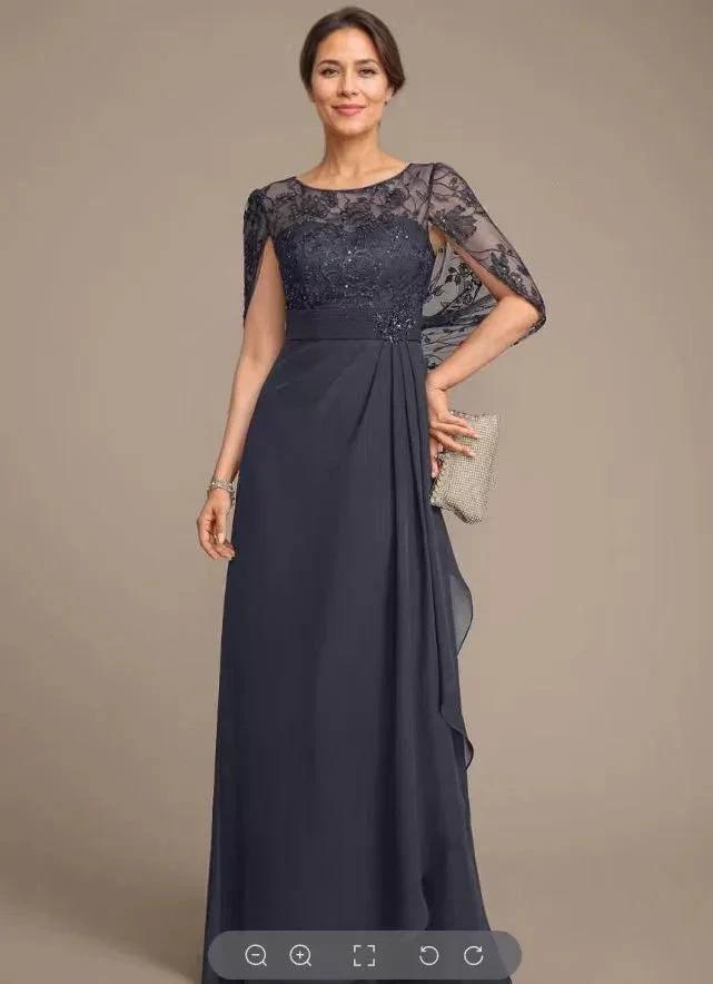 Tibetan blue lace shawl dress (ZD16767) - VelvetHem