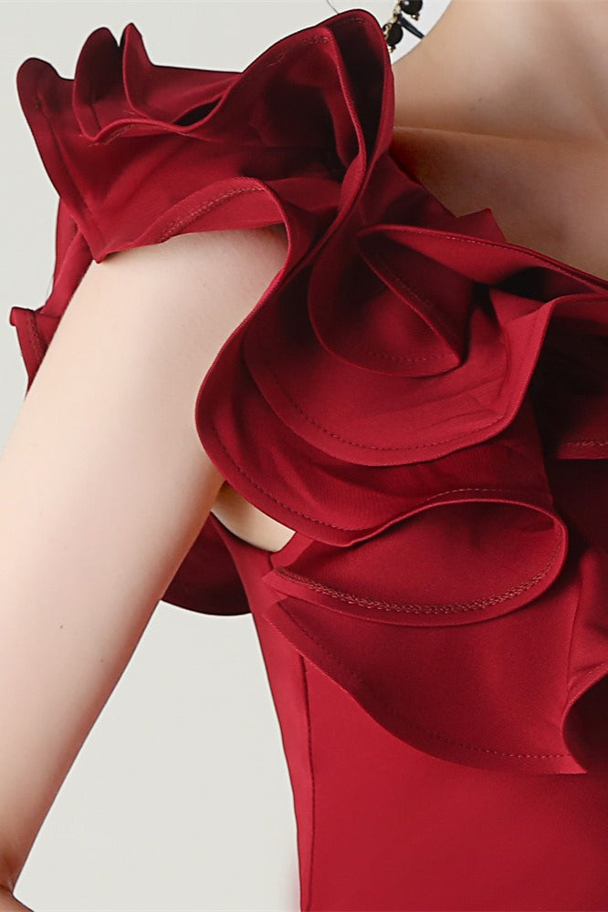 Contemporary Ruffled Floral One Dress for Modern Fashion Wear