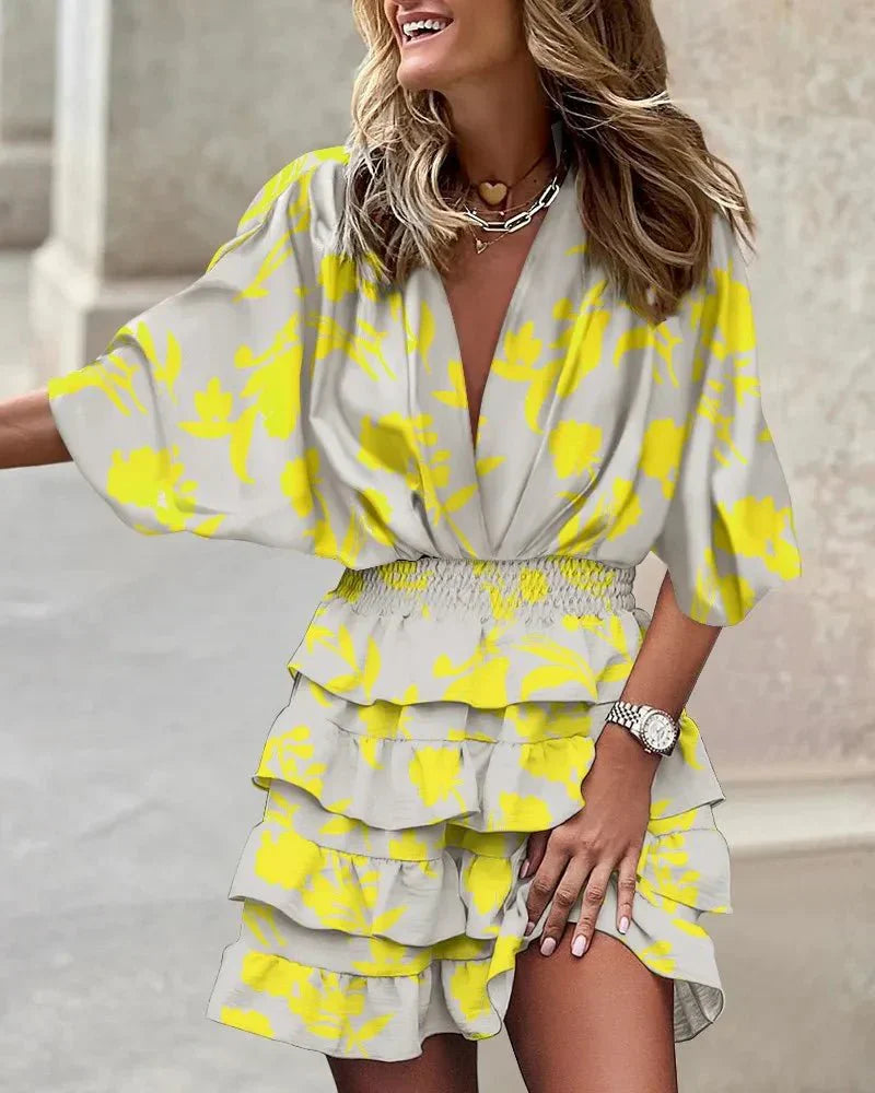 Isis Elegant Mini Dress with a Stylish Print Design for Women