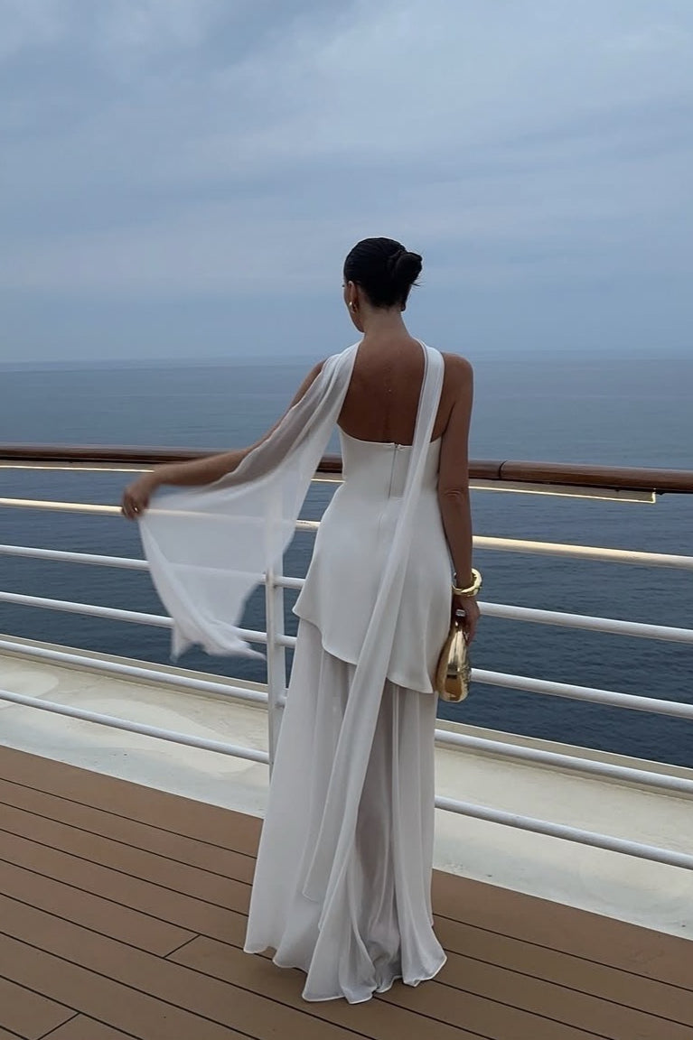 Elegant Strapless Sleeveless Maxi Dress - View 3 | VelvetHem