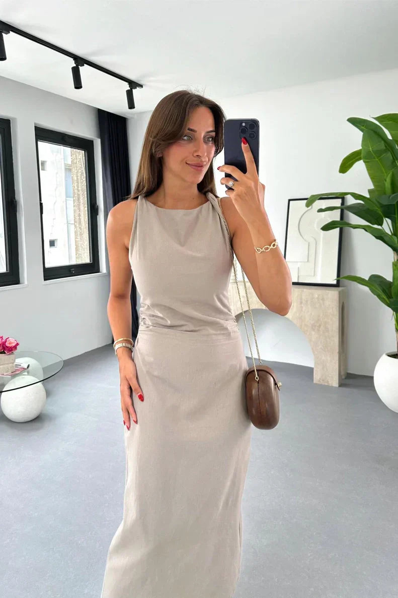 Bianca Chic Sleeveless Midi Dresses Designer Dress Edit