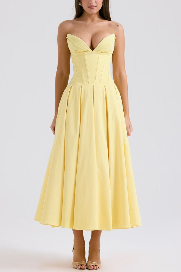 Lorelei Exclusive Strapless Midi Dress Premium Wardrobe Essential