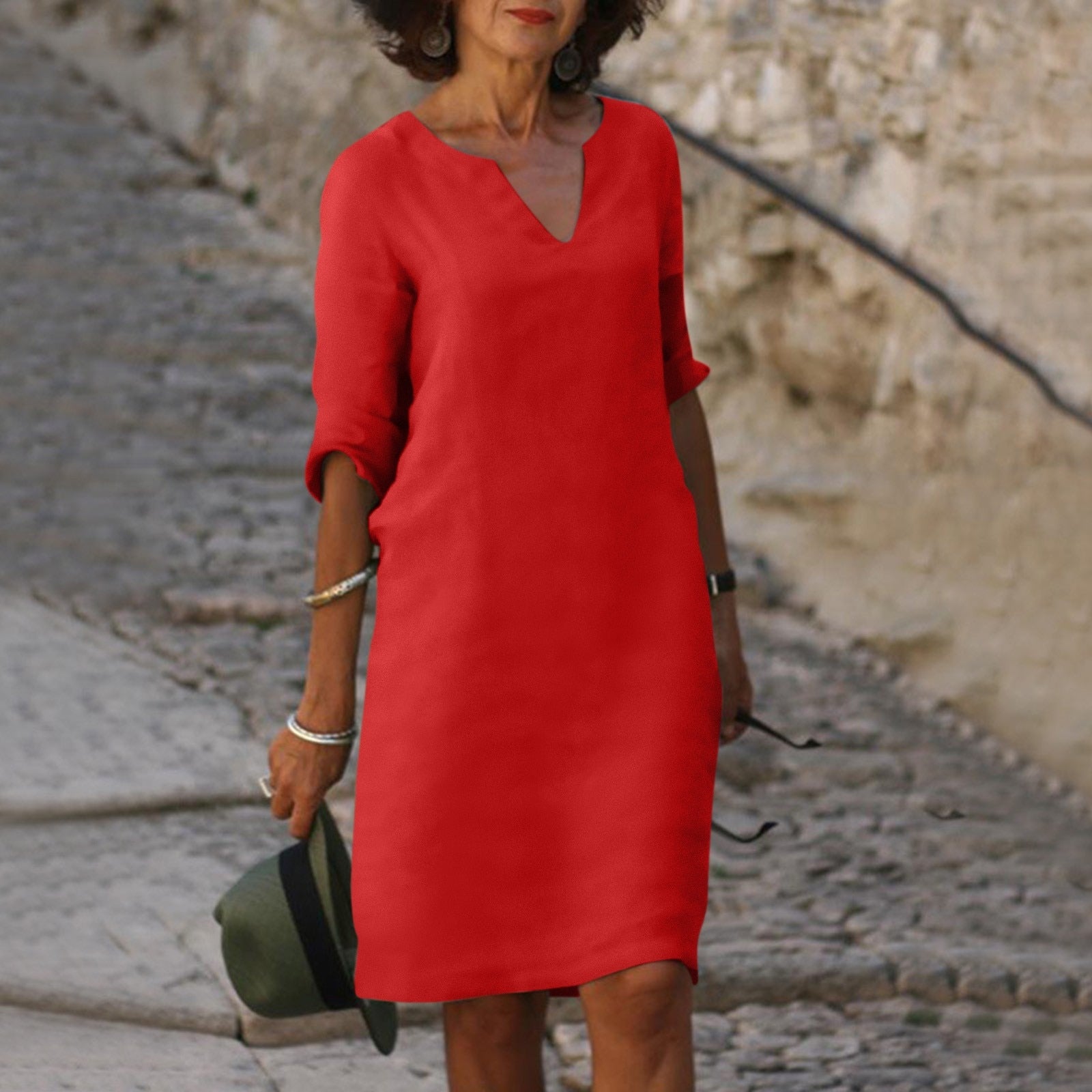 Zulema Elegant V-neck Dress for Women Relaxed Modern Fit