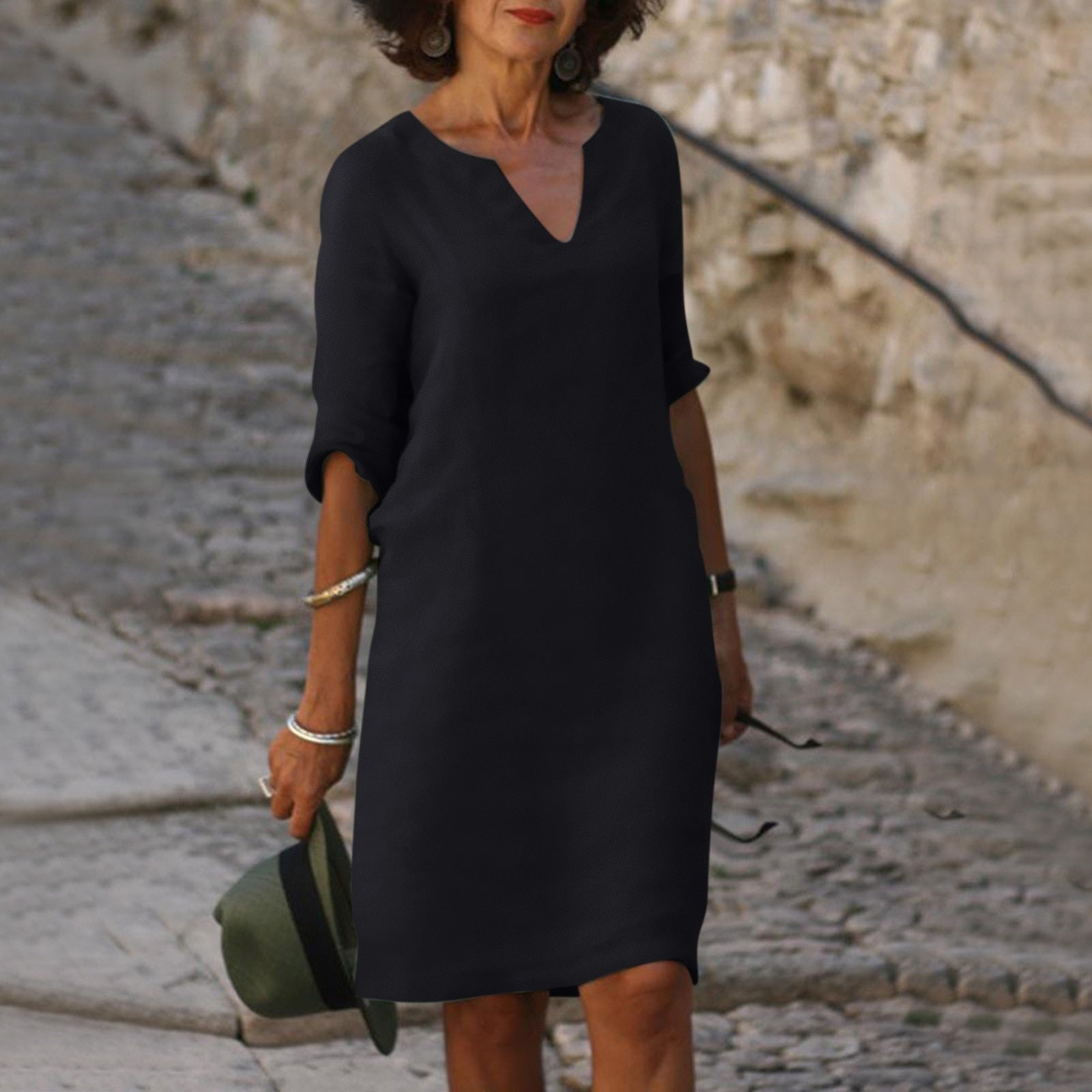Zulema Elegant V-neck Dress for Women Relaxed Modern Fit