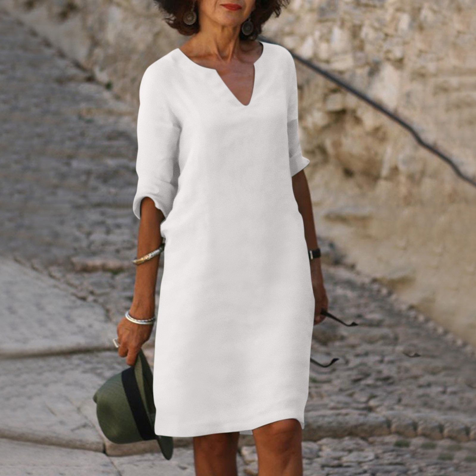 Zulema Elegant V-neck Dress for Women Relaxed Modern Fit