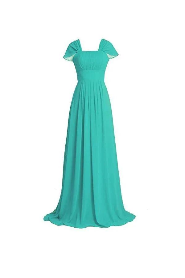 Chiffon Butterfly Sleeves Bridesmaid Dresses Formal Evening Dress (ZD13204)