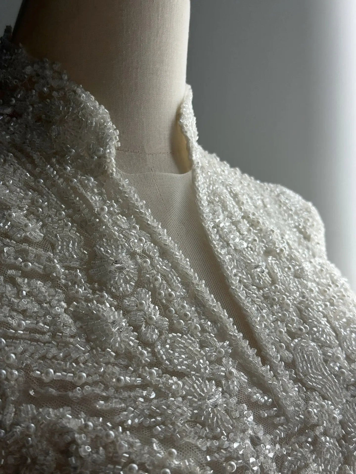 Luxury Sequin Pearl Long Sleeve Ball Gown Wedding Dress ZP186