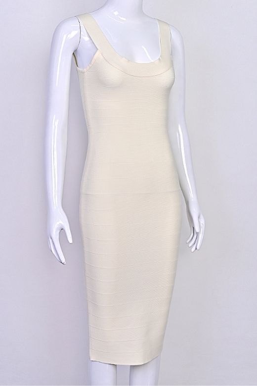 Cindy Bandage Midi Dress - Cream