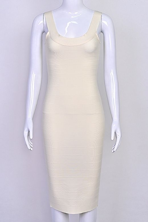 Cindy Bandage Midi Dress - Cream