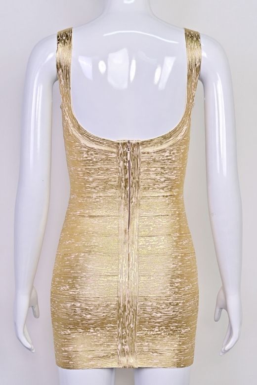 Cindy Bandage Mini Dress - Gold