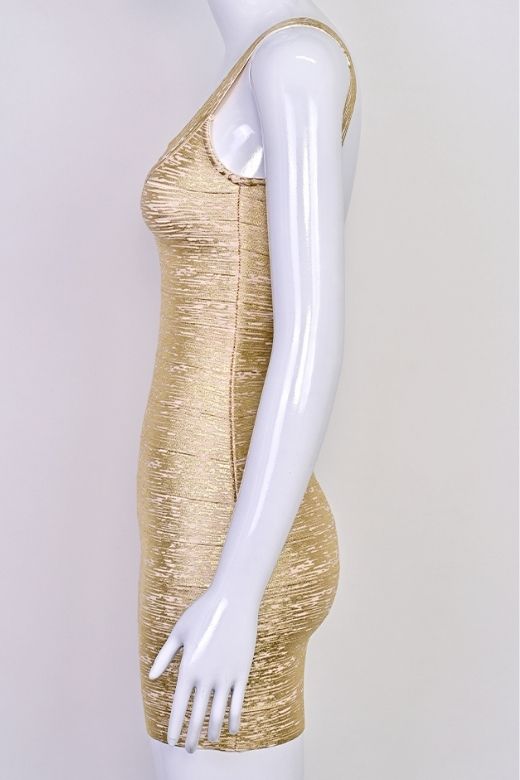 Cindy Bandage Mini Dress - Gold