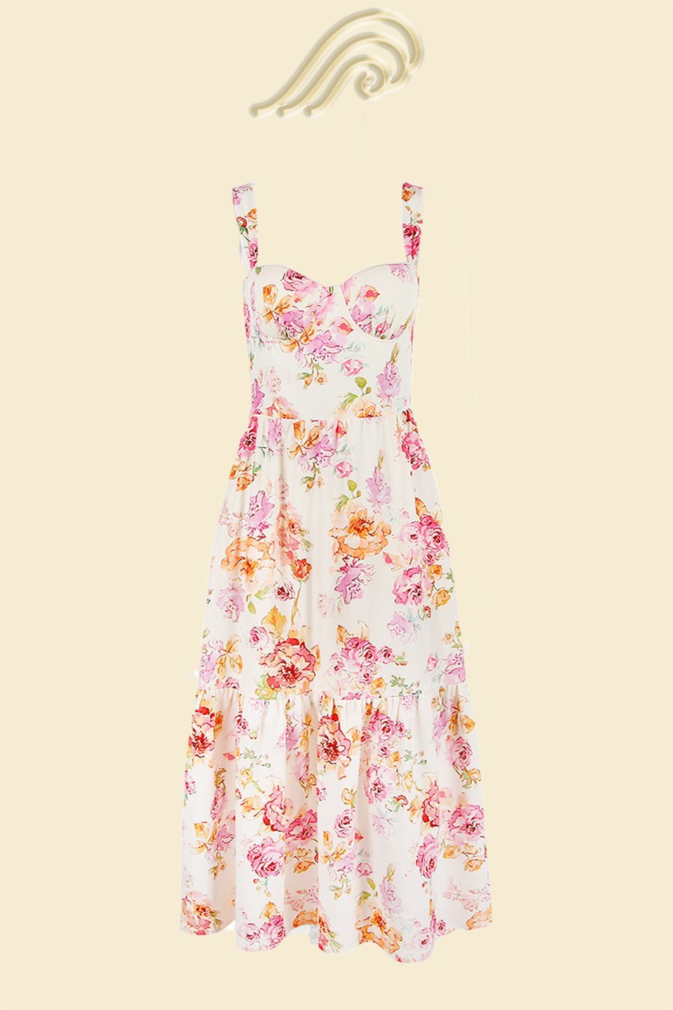 Guadalupe Premium Flared Midi Dress with Print Chic Silhouette Collection