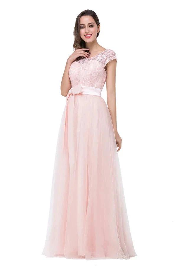 Crew Floor-length A-line Sashes Chiffon Bridesmaid Dresses by misshow.com