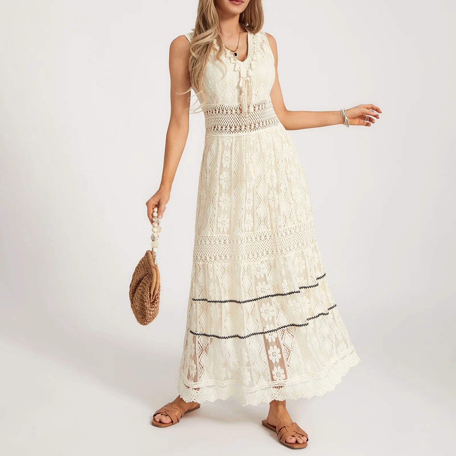Karen Elegant Boho Dress for Women Vacation Beach Look