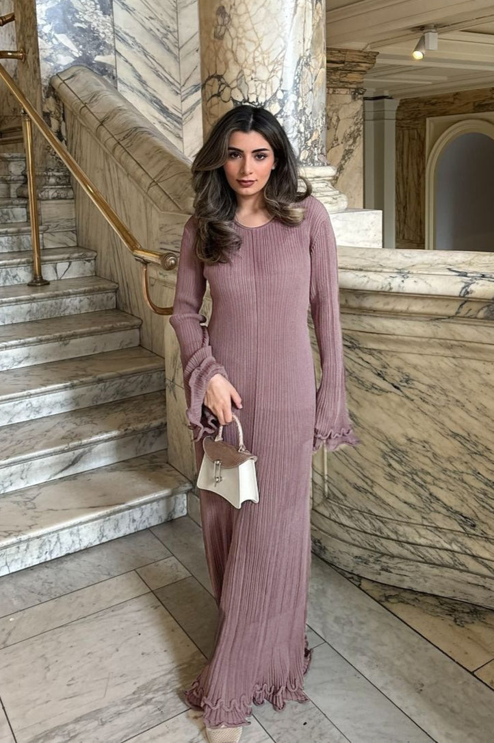 Ruffled Long Sleeve Bodycon Maxi Dress - View 6 | VelvetHem