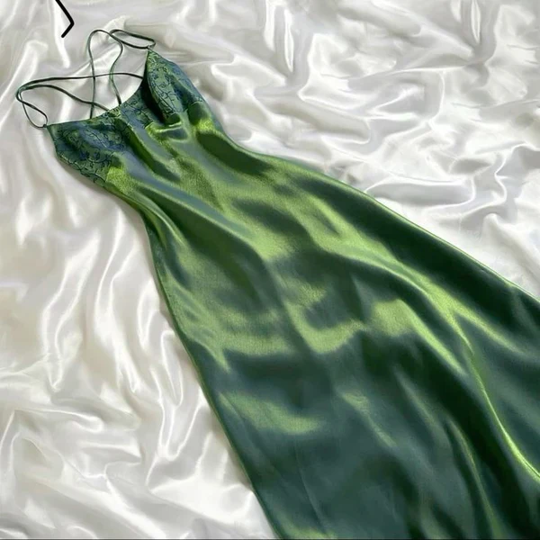 Popular Green A Line Long Prom Dress Evening Gown - VelvetHem
