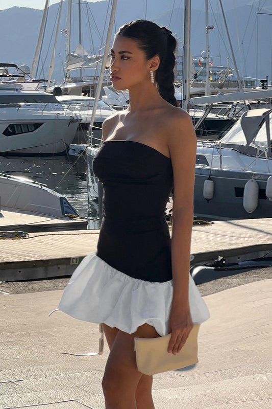 Strapless Peplum Party Dress - View 6 | VelvetHem