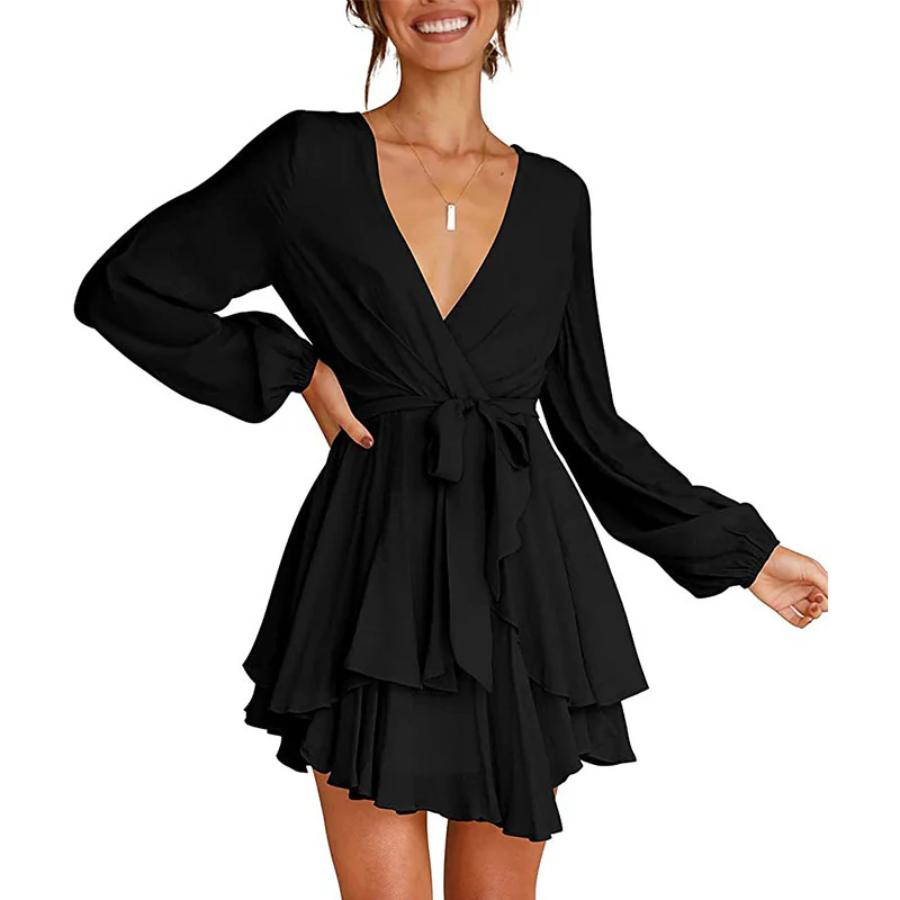 Sara Elevated Summer Wrap Dress Mini Designer Edit