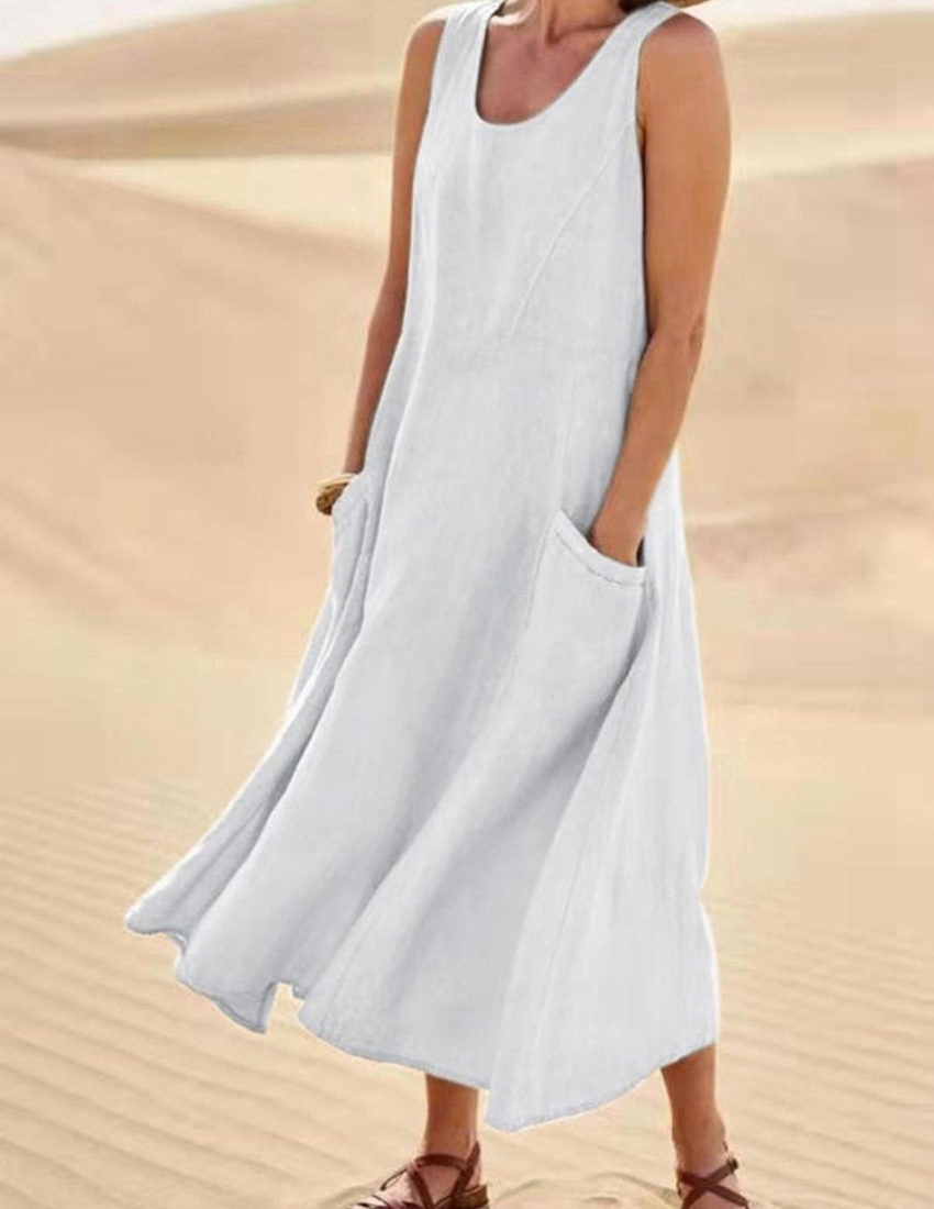 Isabel Chic Women's Airy Summer Midi Dress Statement Occasion Edit