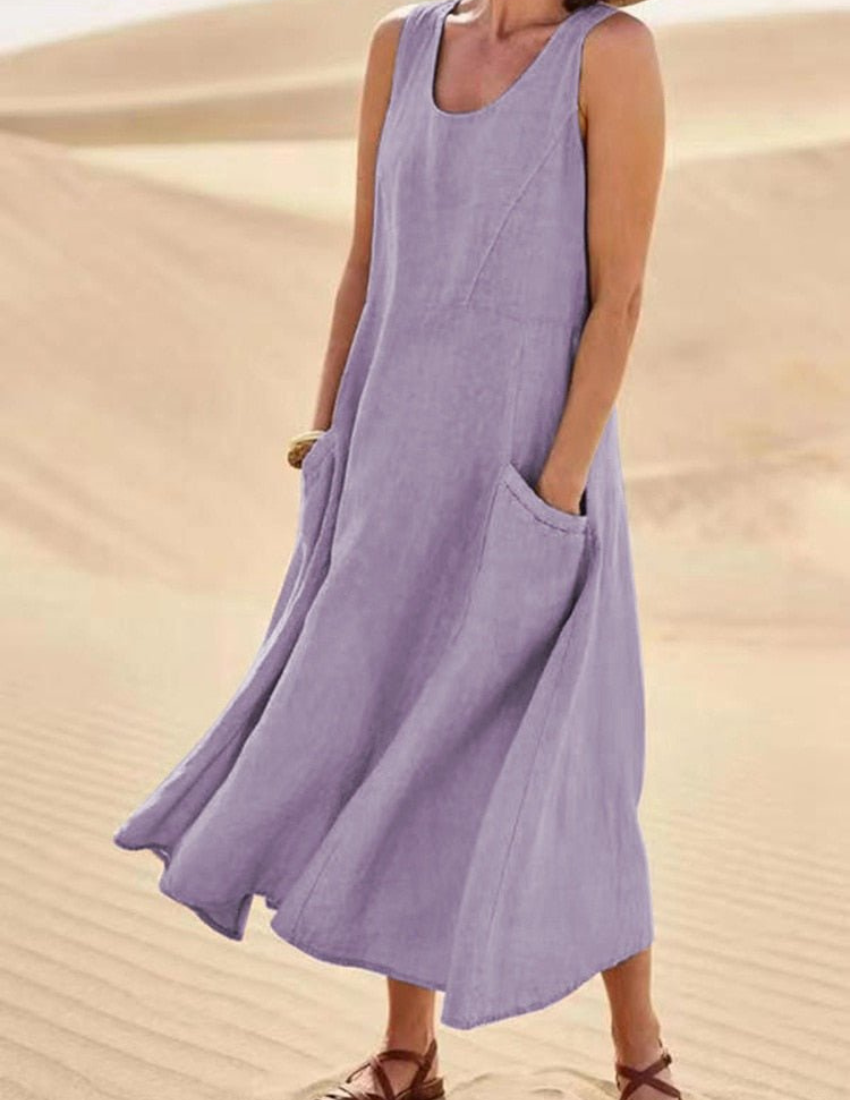 Isabel Chic Women's Airy Summer Midi Dress Statement Occasion Edit
