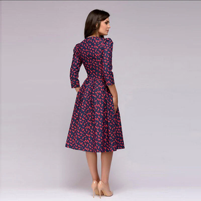 Karen Boutique Vintage Party Dress Midi Elevated Occasion Wear