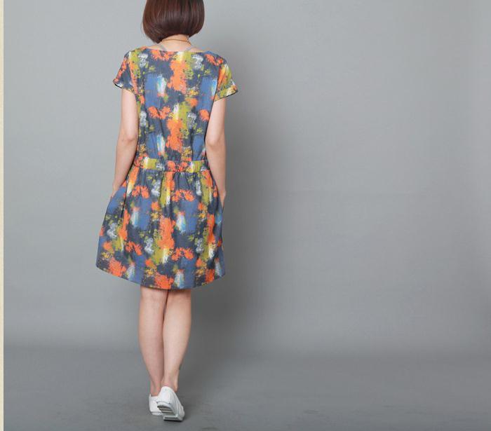 dark blue summer denim dress plus size floral denim sundress