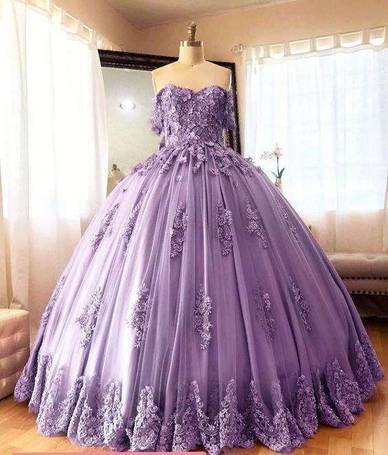 Dusty Blue Lace Quinceanera Dresses Ball Gowns Sweet 16 Dress - View 2 | VelvetHem