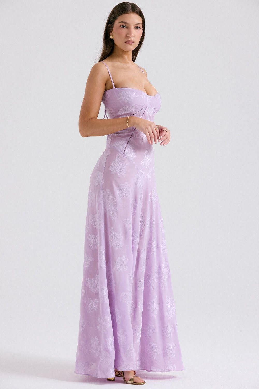 Lace Tie-Strap Romantic Maxi Dress - View 7 | VelvetHem