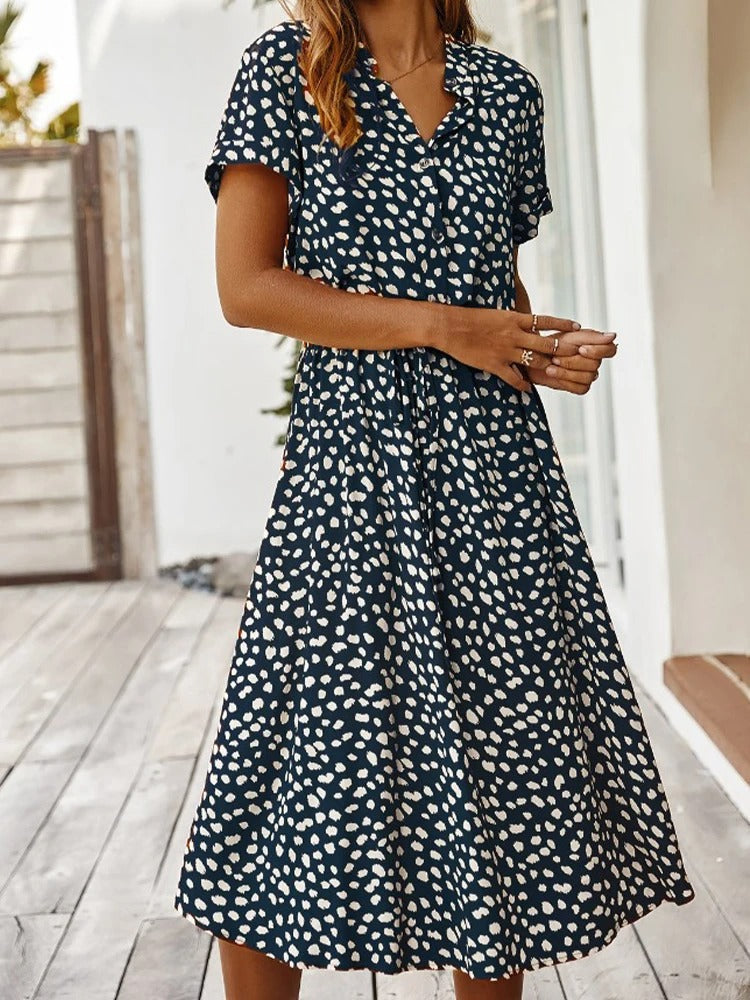 Federica Premium Midi Dress with Short Sleeves Statement Occasion Edit