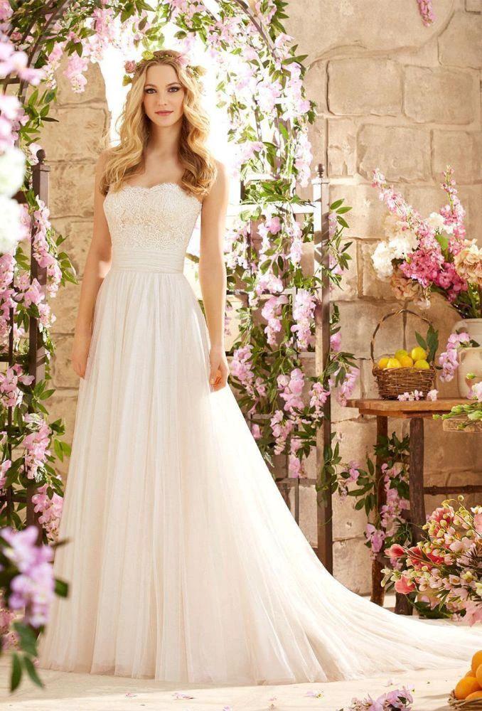 Designer Strapless A-line Long Wedding Dress (ZD13814) - VelvetHem