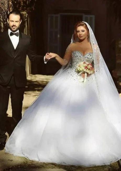Designer Wedding Dresses With Sleeves | Luxury wedding dresses princess (ZD16607)