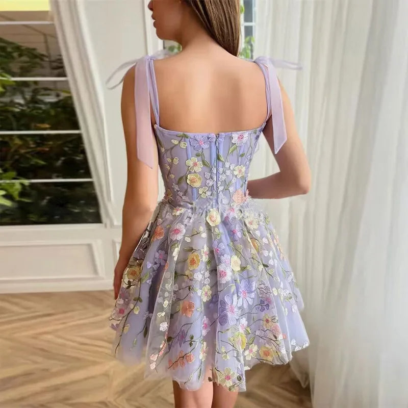 Daniela Elevated Cocktail Dress with Floral Appliqu��s Chic Silhouette Collection