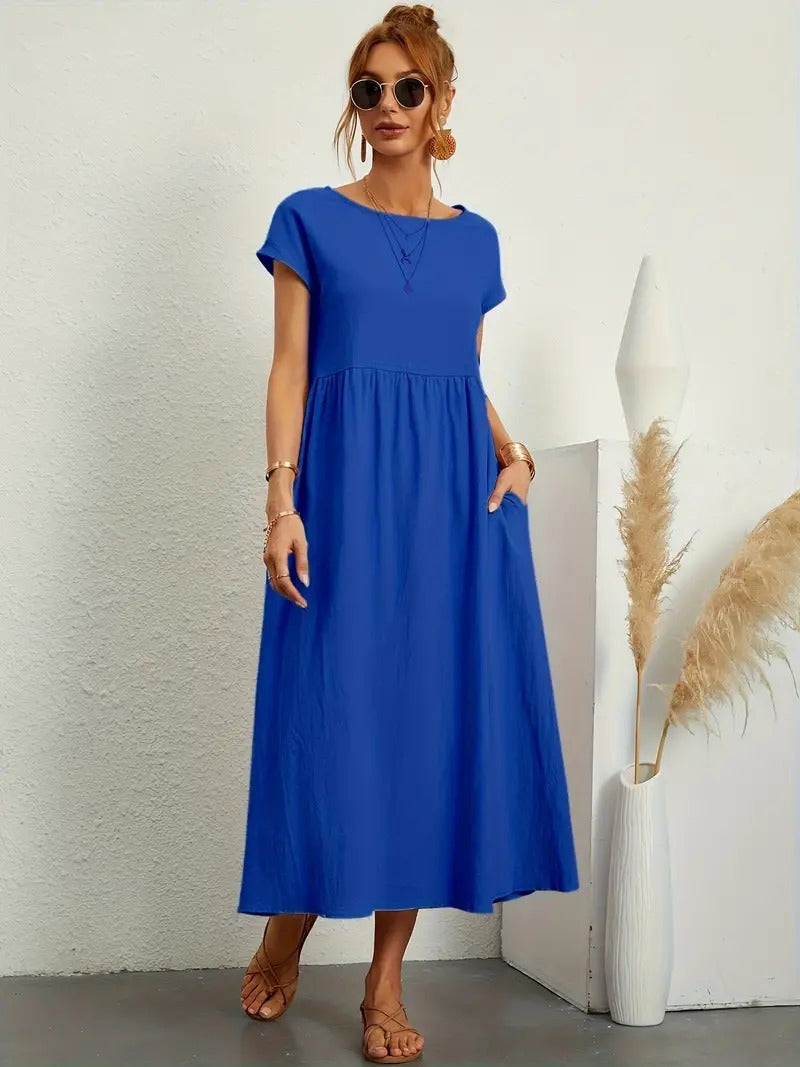 Cecilia Aesthetic Premium Linen Pocket Dress Wardrobe Essential