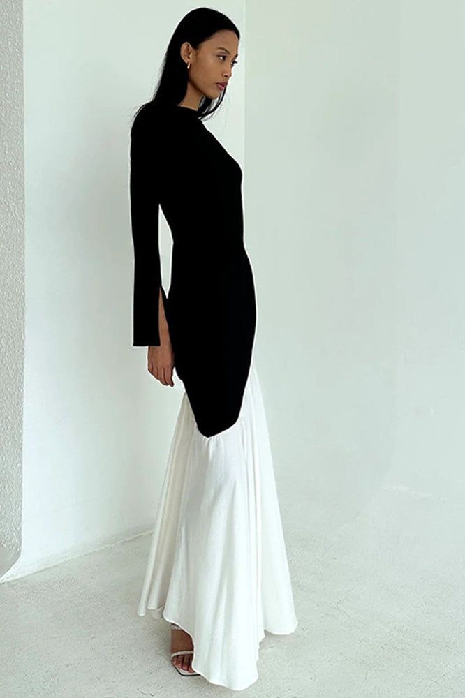 Bodycon Ruched Patchwork Maxi Dress - View 4 | VelvetHem