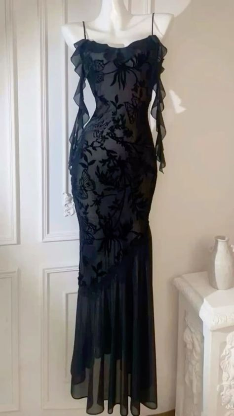 Sexy Mermaid Long Prom Dress Black Evening Party Dress - VelvetHem