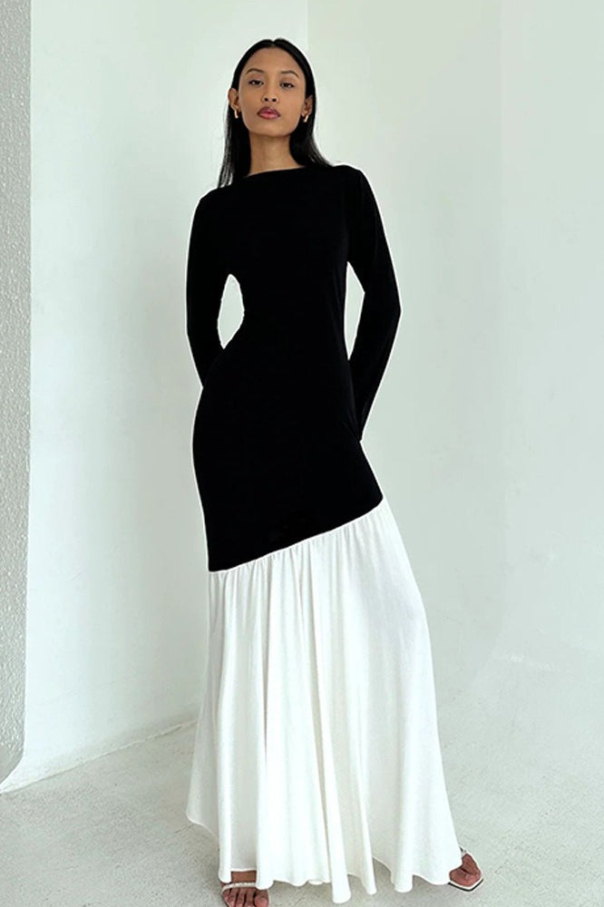 Bodycon Ruched Patchwork Maxi Dress - View 2 | VelvetHem