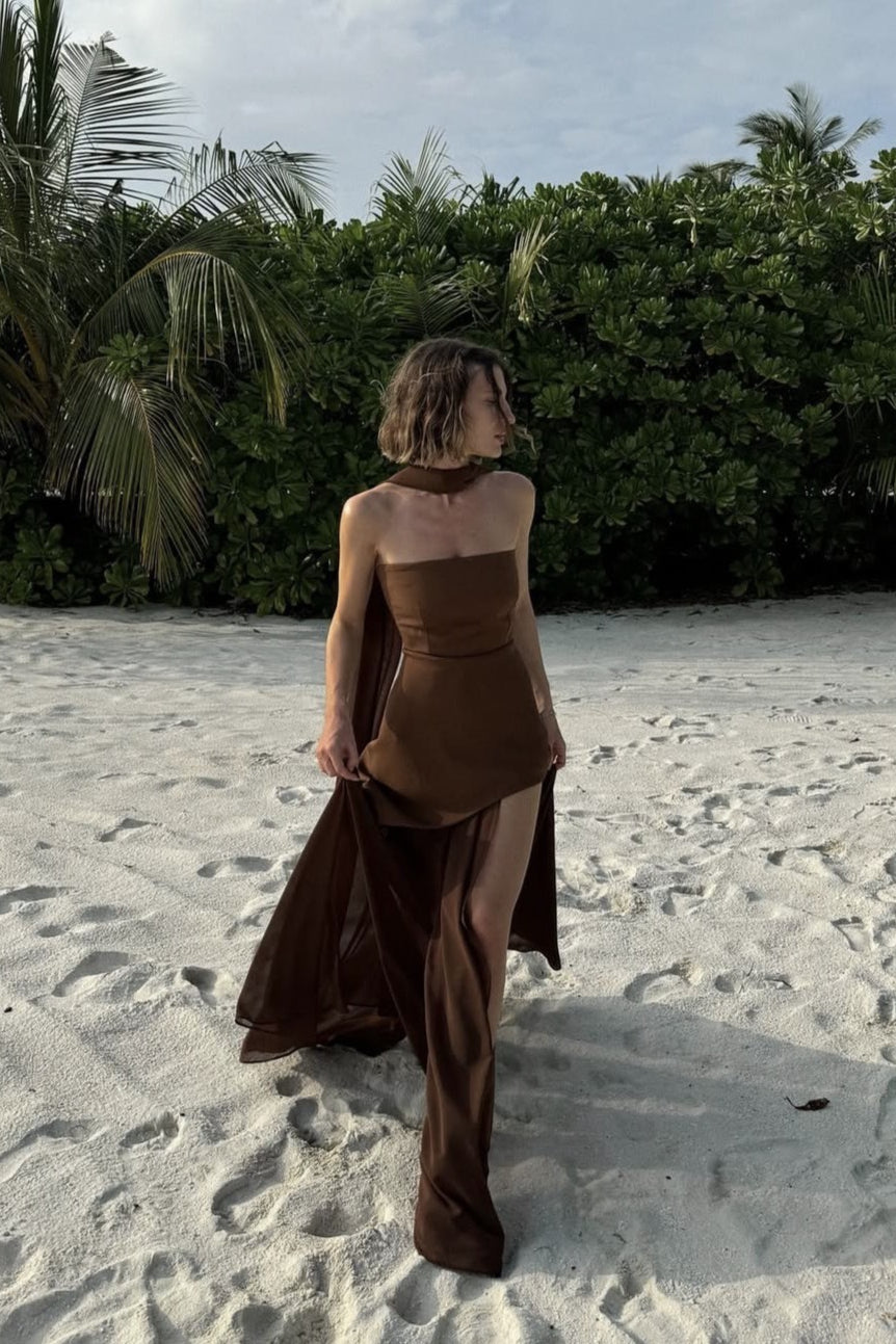 Elegant Strapless Sleeveless Maxi Dress - View 6 | VelvetHem