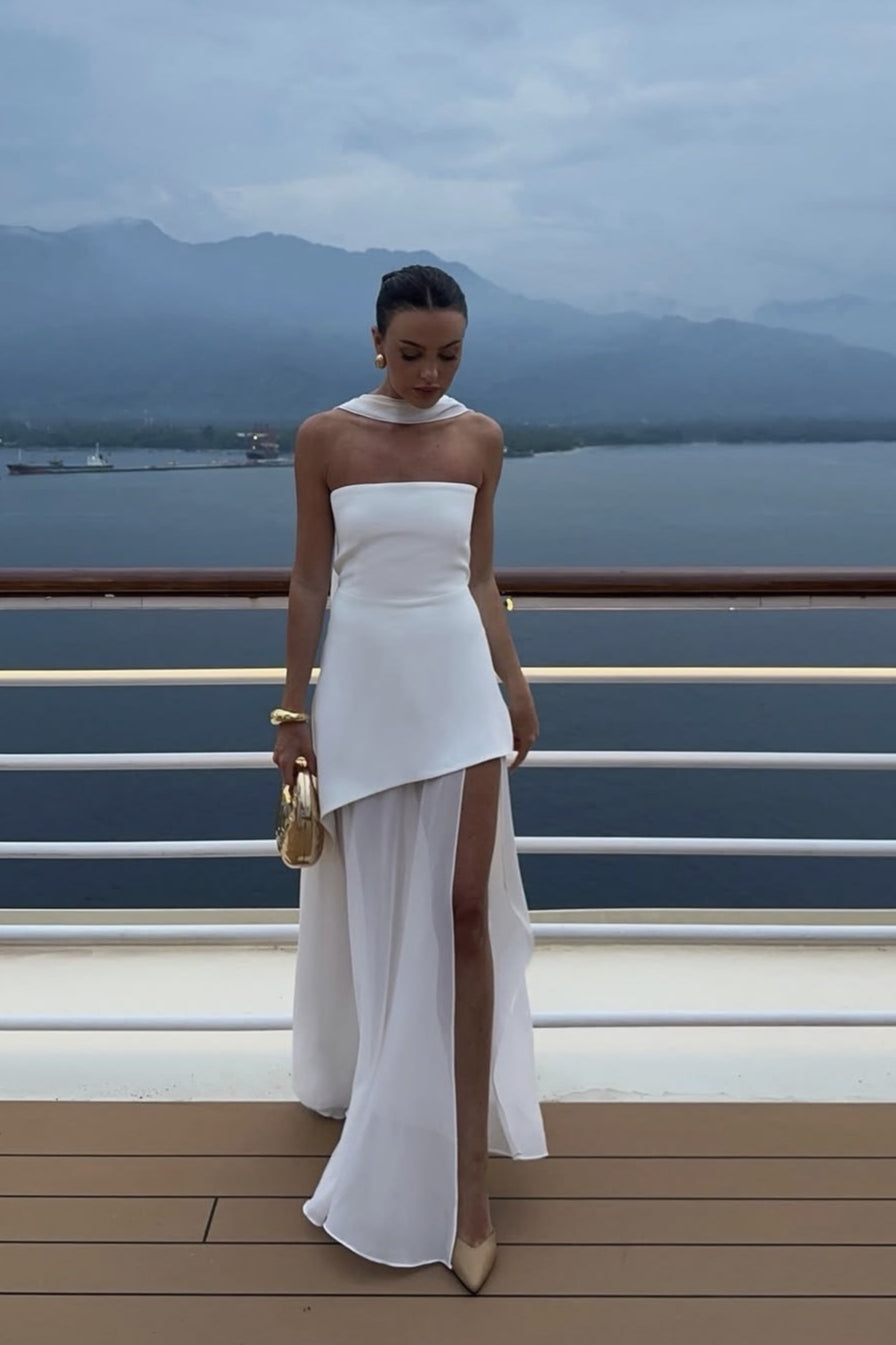 Elegant Strapless Sleeveless Maxi Dress - View 2 | VelvetHem