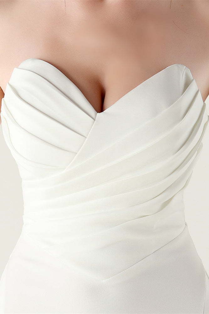 Strapless Sweetheart Pleated Modern Dress for Everyday Wear