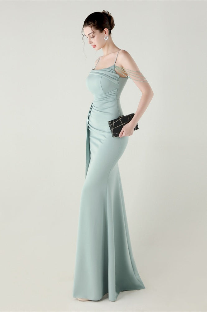 Satin Spaghetti Strap Premium Dress for Streetwear Style