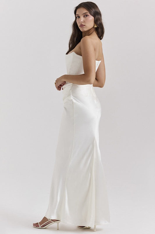 Backless Cinched Waist Maxi Dress - View 5 | VelvetHem