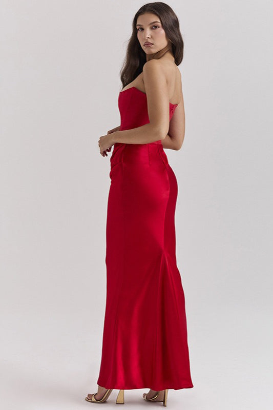 Backless Cinched Waist Maxi Dress - View 3 | VelvetHem