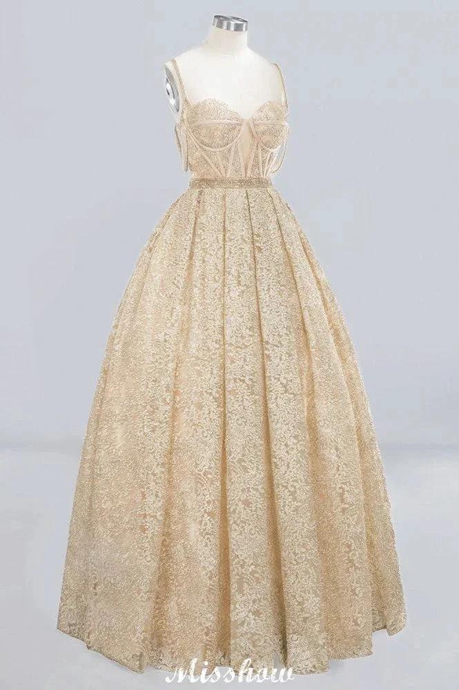 Elegant Tulle Lace Ball Gown Shaghetti Sweetheart Sleevless Wedding Dress (ZD13992)