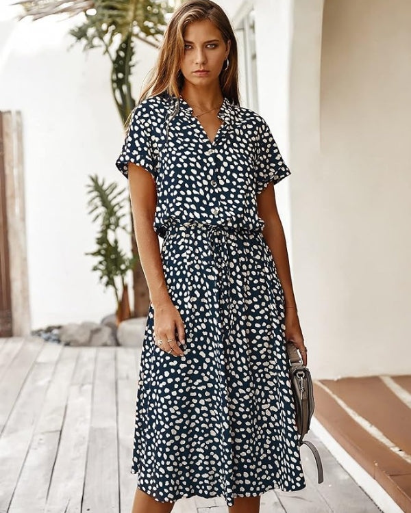 Juana Premium Vintage Midi Dress for Women for Summer Chic Silhouette Collection